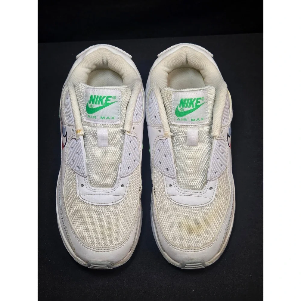 Nike Air‎ Max 90 GS White Multi Color Triple Swoosh DN3730-100 Kids Size 3.5Y